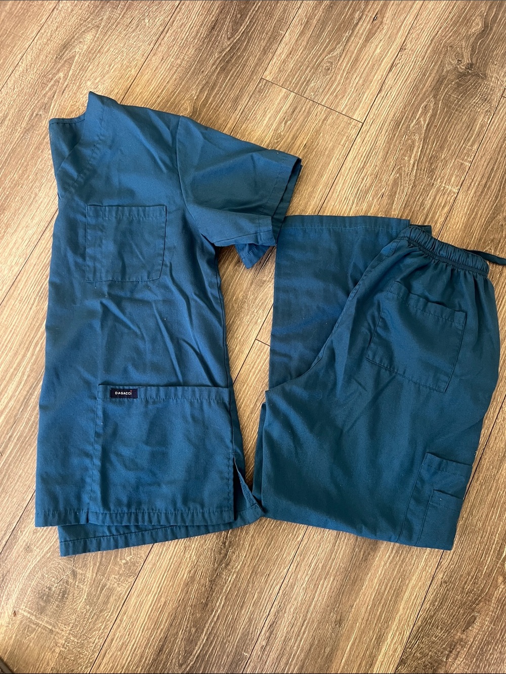Unbranded Caribbean blue women Scrub Top and Pants - Elastic Waist
